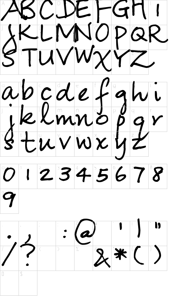 Pea Shirley Character Map