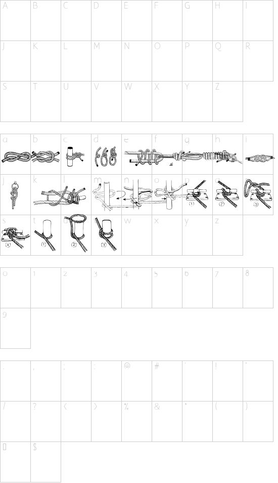 SailorsKnots Character Map