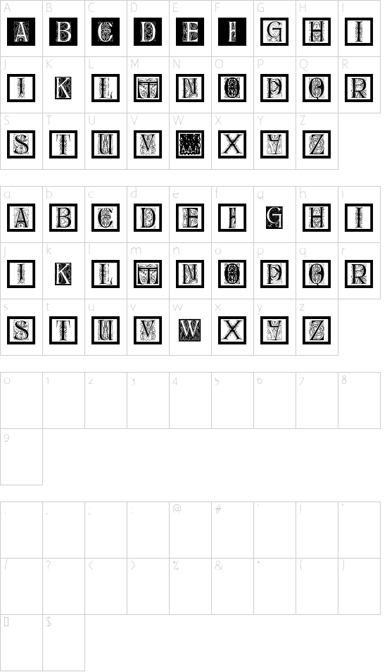 DelitzschCaps Character Map