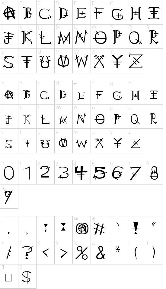 Hau Ruck Character Map