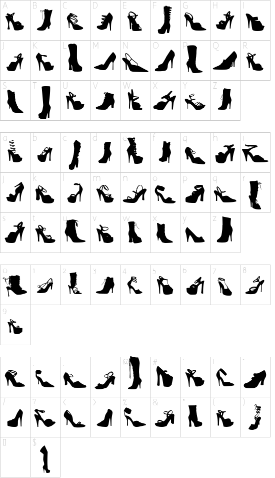 WC Fetish Bta Character Map
