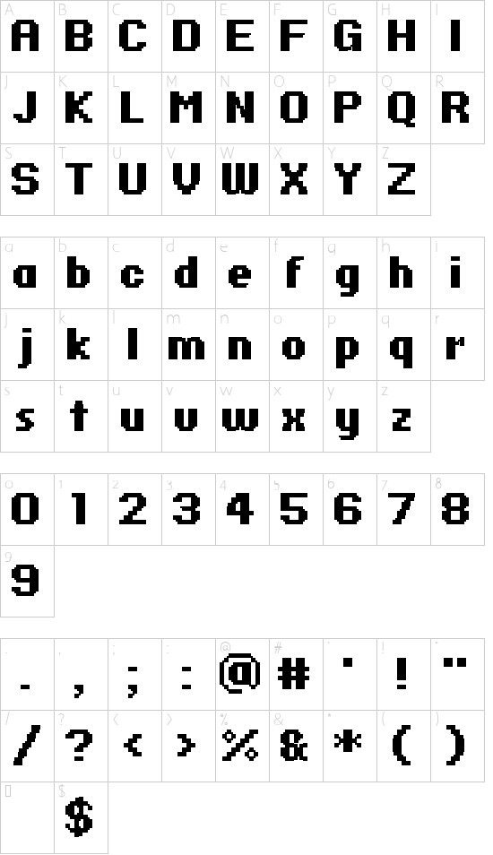 PF Ronda Seven Character Map