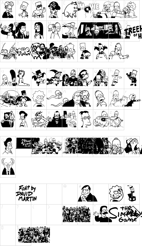 Simpsons Treehouse of Horror Character Map