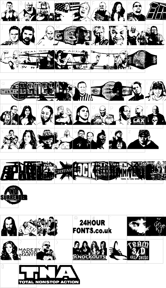 TNA Lockdown Character Map