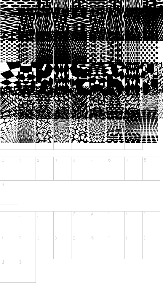 KleinKarpets Character Map