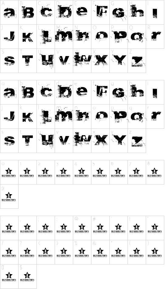 A bite Character Map