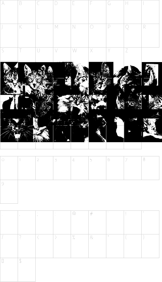 CatBats Character Map