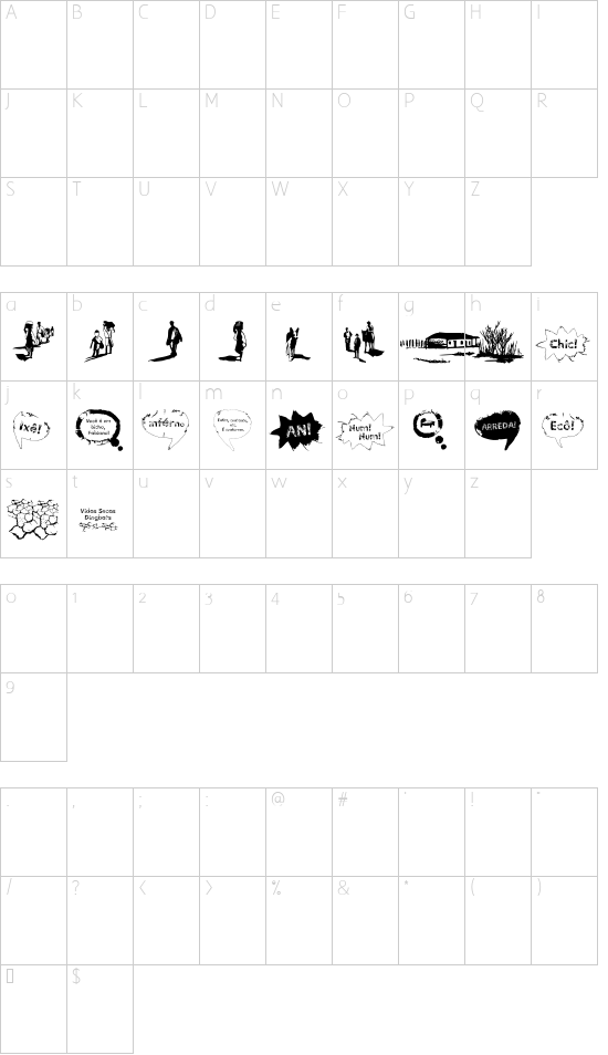 Vidas Secas Dingbats Character Map