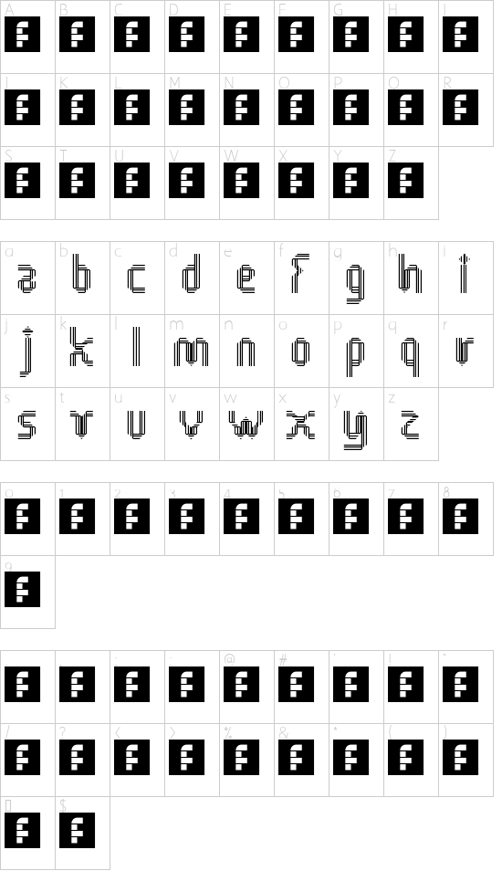 kindergaden Character Map