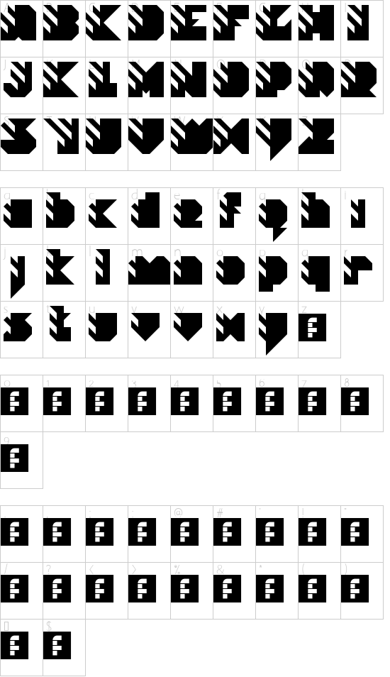 BeeMeX fat stripes Character Map