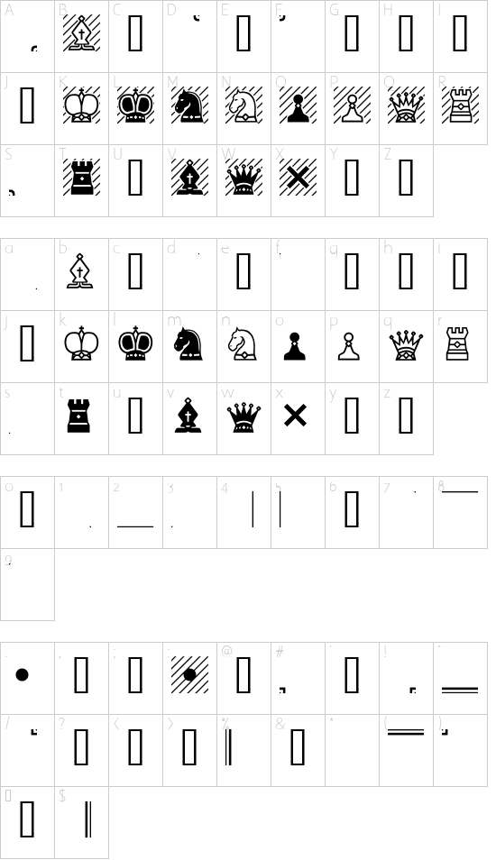 Chess-7 Character Map