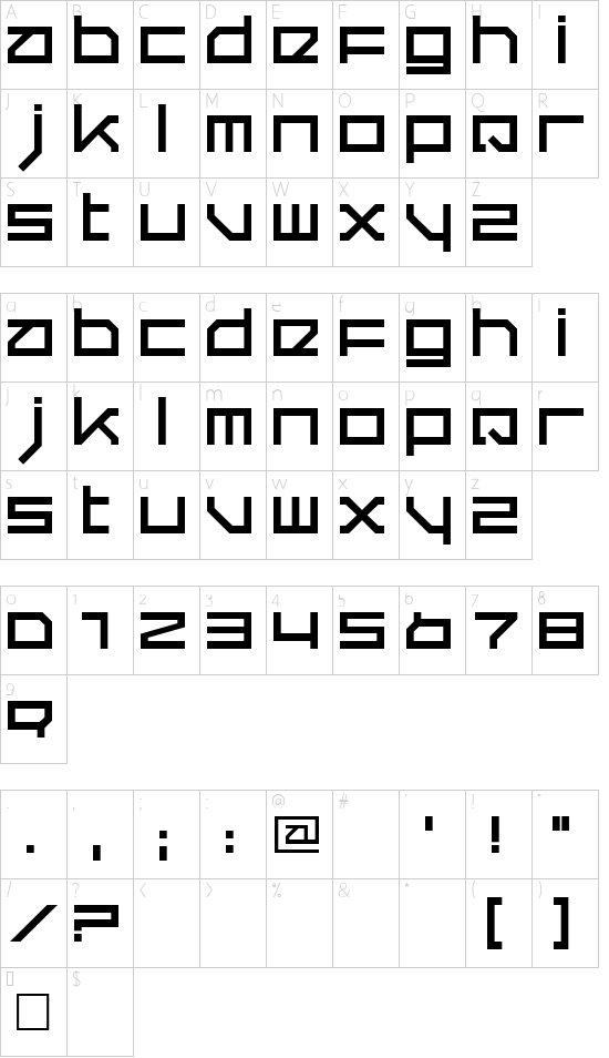 Quer Character Map