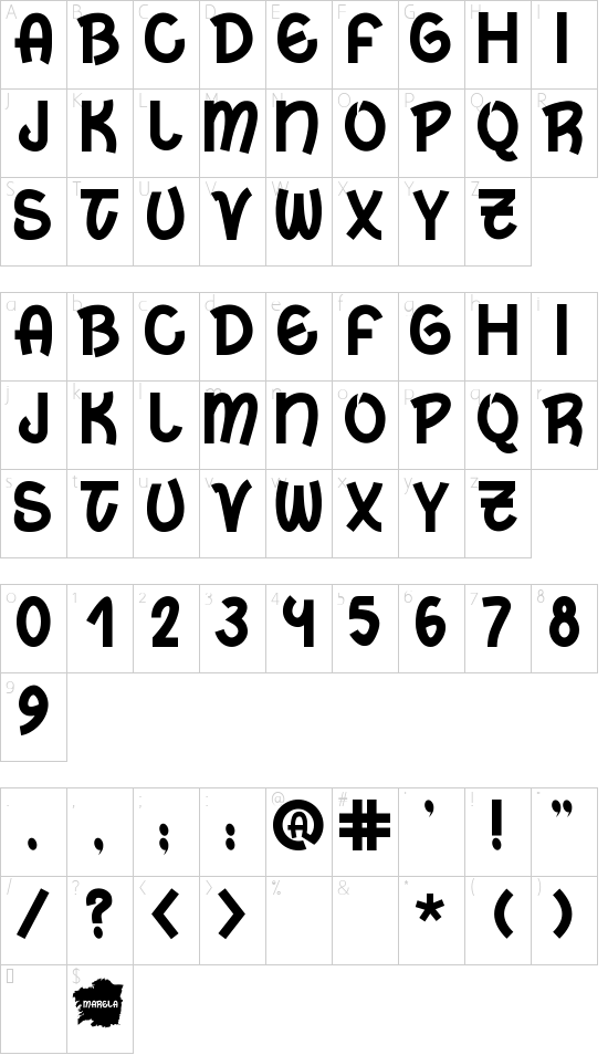 Marela Character Map