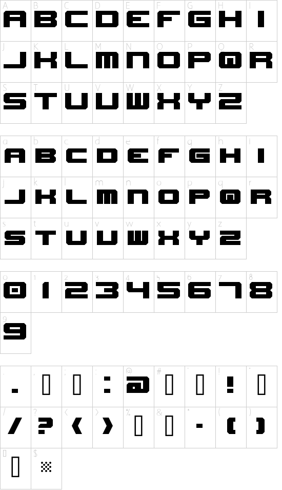 New Horizons Character Map