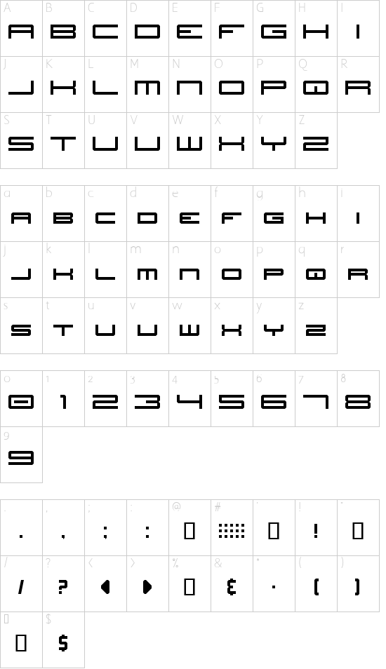 JH_TITLES Character Map