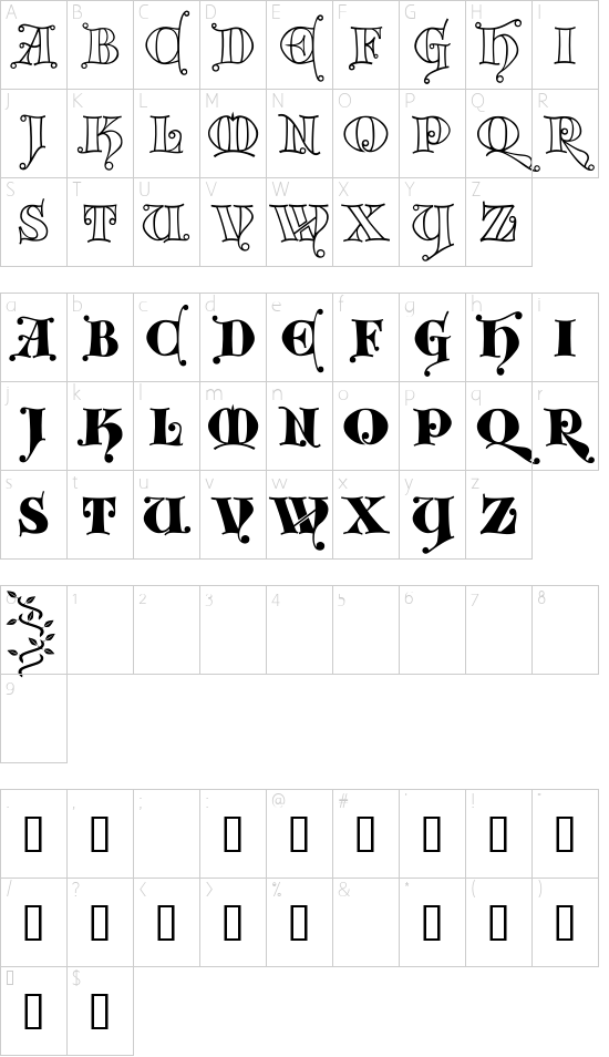 Kingthings Versalis Character Map