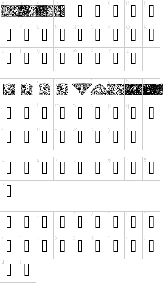 Woodcut1 Character Map