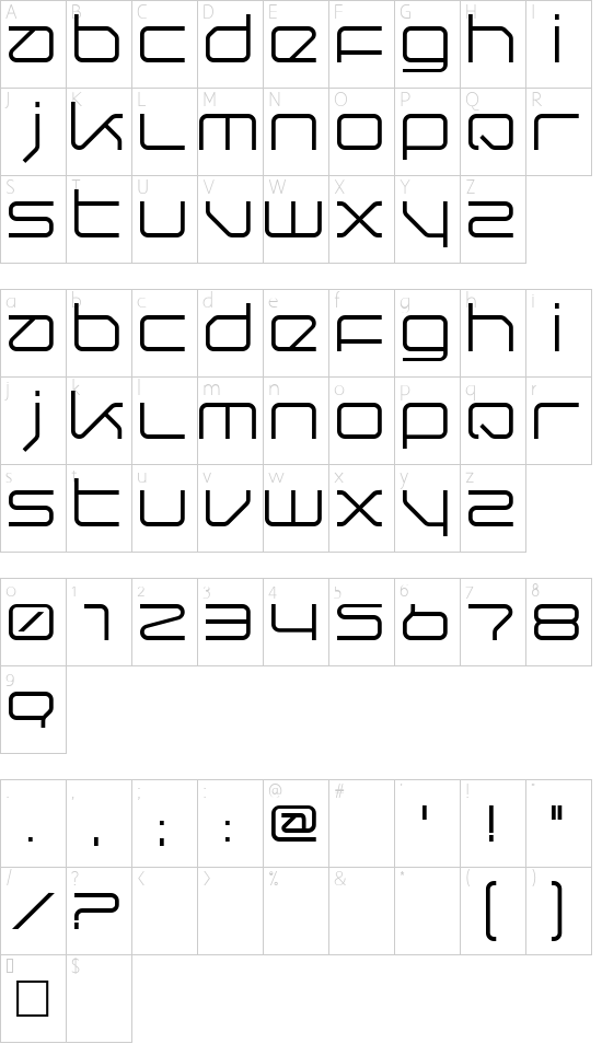 Querround Character Map