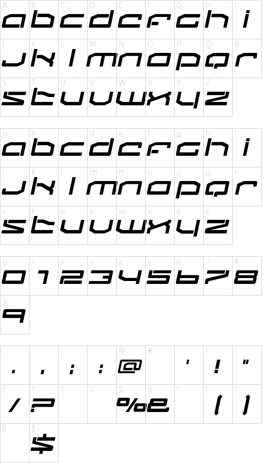 Fluster Character Map