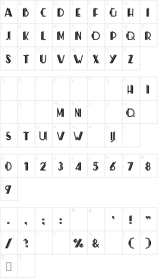 Zig Zag ML Character Map