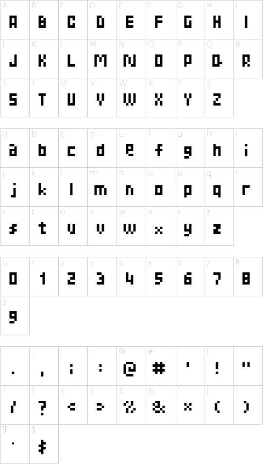 MW TACO Character Map