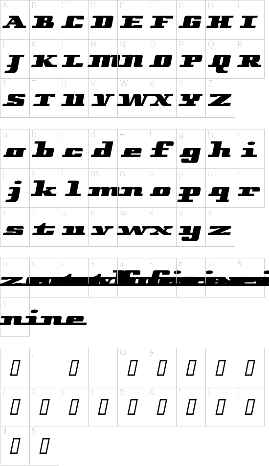 Remarcle Character Map