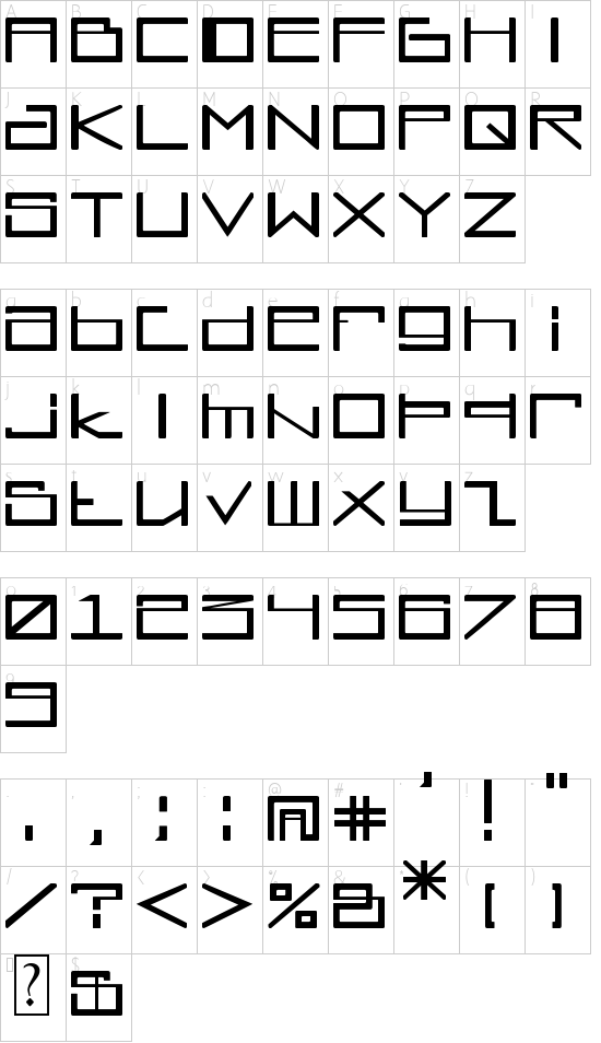 Glyphstream Character Map