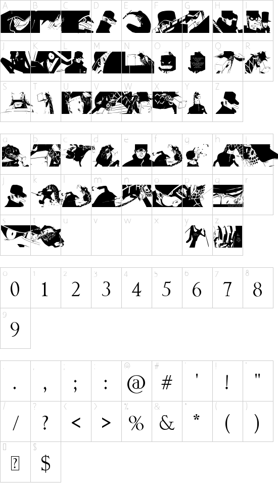 Kaku Dingbats One Piece Art One Piece Area Character Map