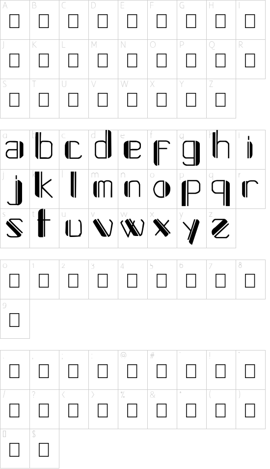 Systeme Robraille Character Map