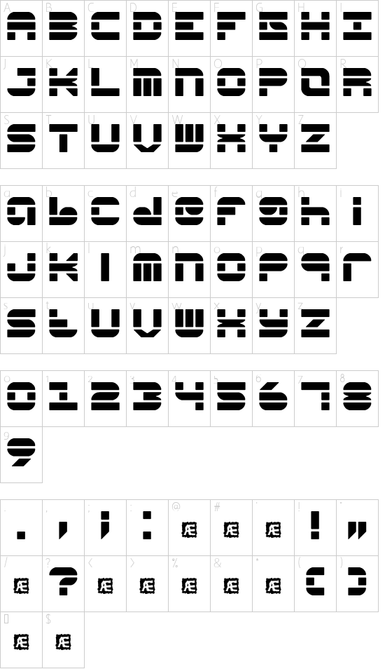 Pseudo (BRK) Character Map