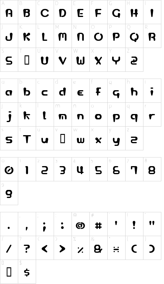 HGL Character Map