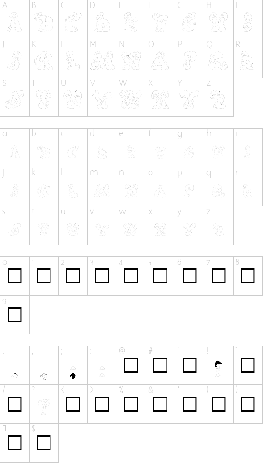 CarolesChunk Character Map