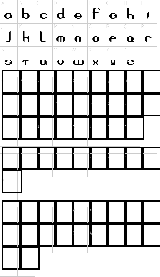 QUESTOR Character Map