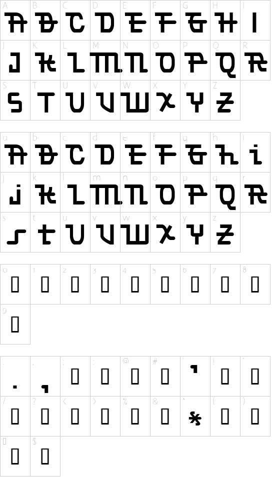 Torpedo Character Map