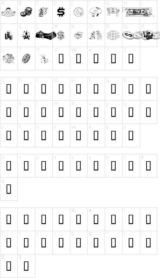 Moolah Character Map
