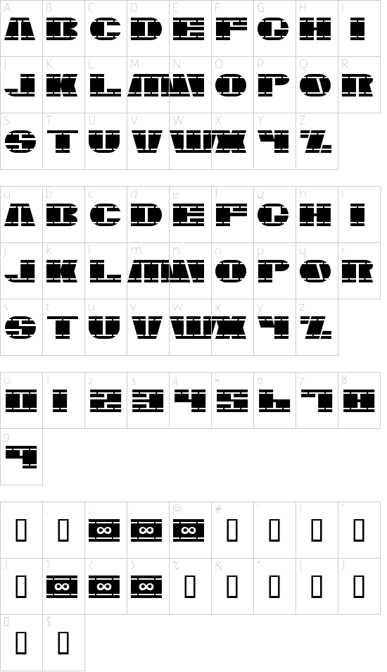 Nasser Character Map