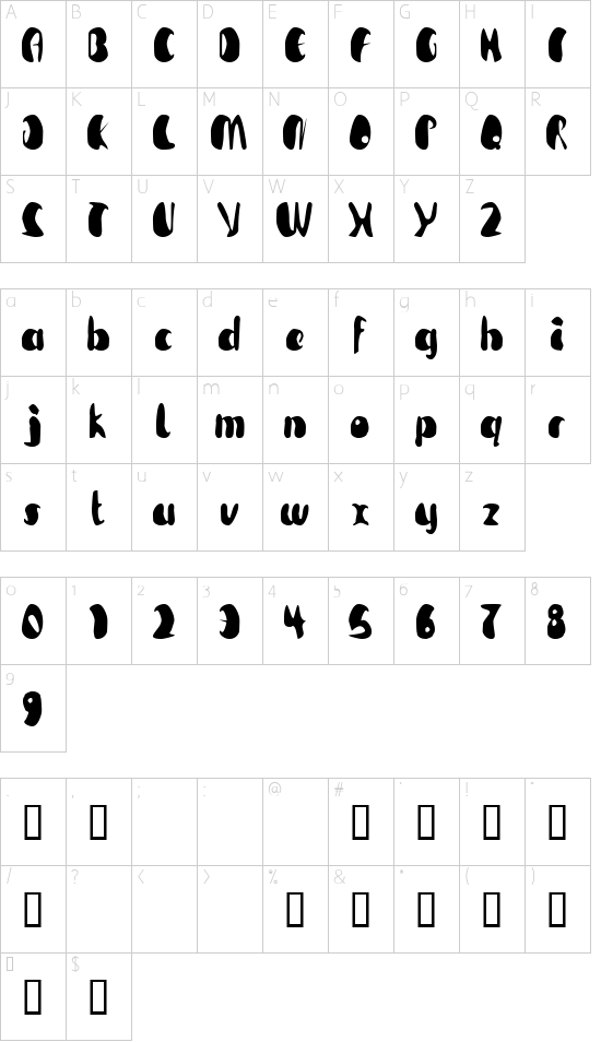 TM Beguiled Character Map