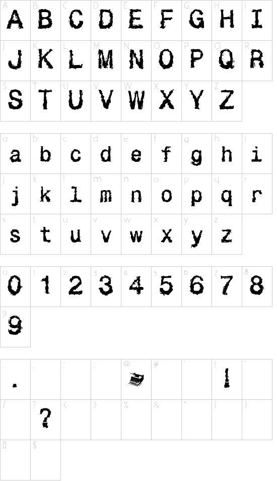 Besign Character Map