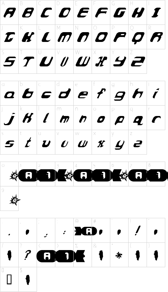 AtomBomb Character Map