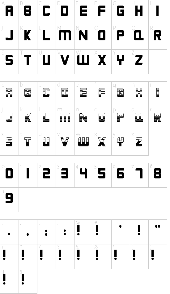 Chloreal Character Map