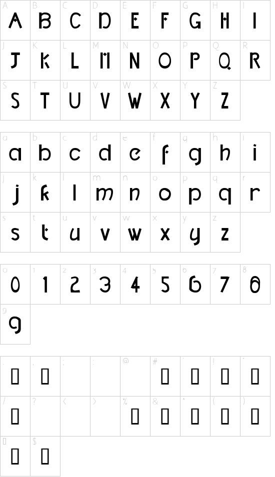 TM DCC Character Map