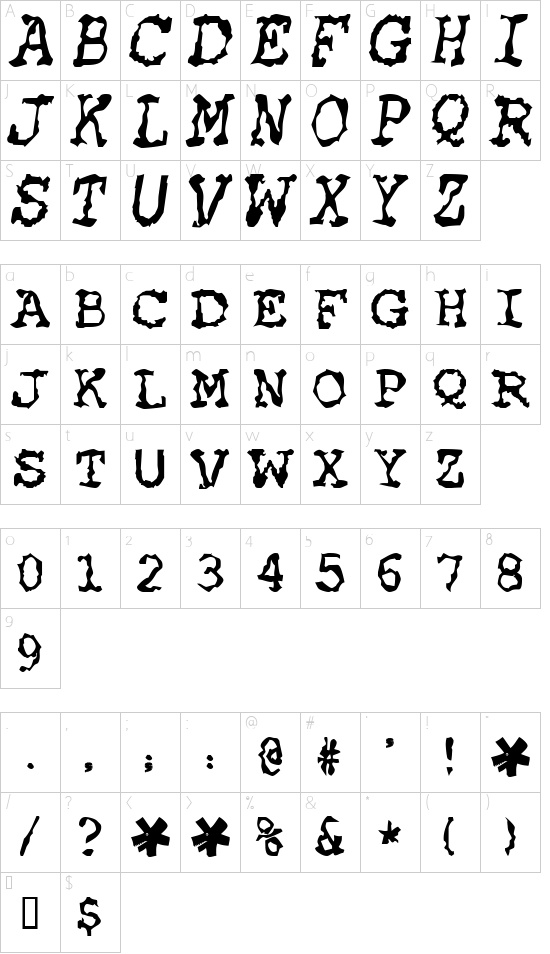 HEATWAVE Character Map