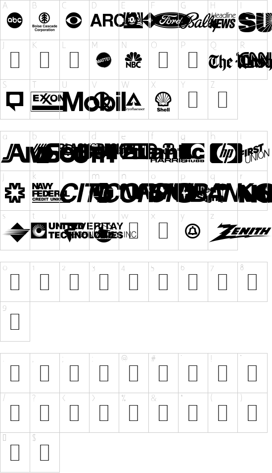 Logos Character Map