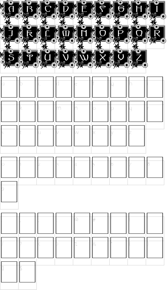 Sylvan-Capitals Character Map