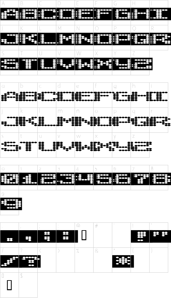 SyntheticSyncronism Character Map