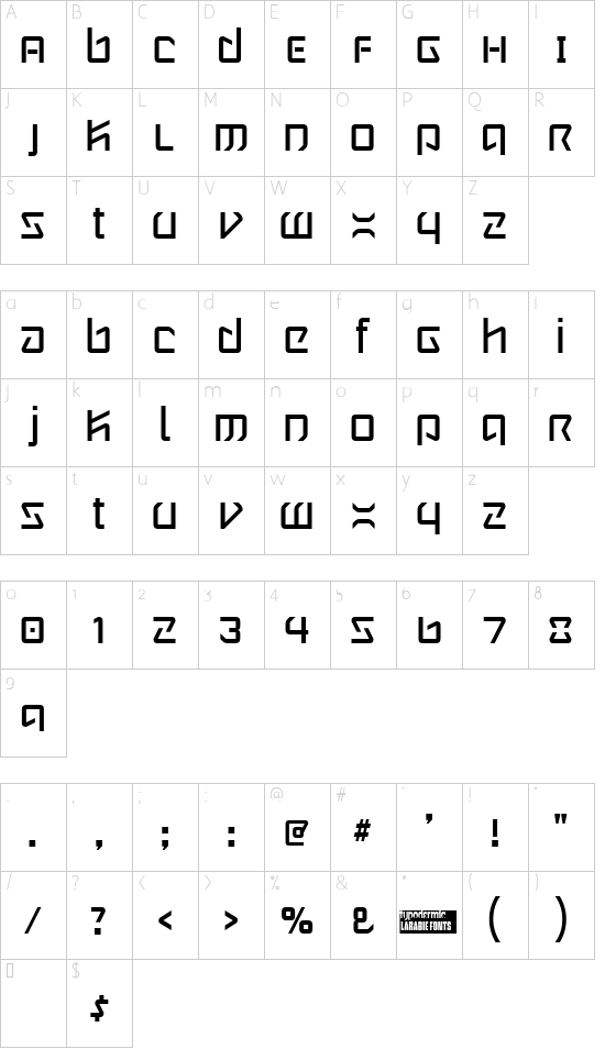 Wintermute Character Map