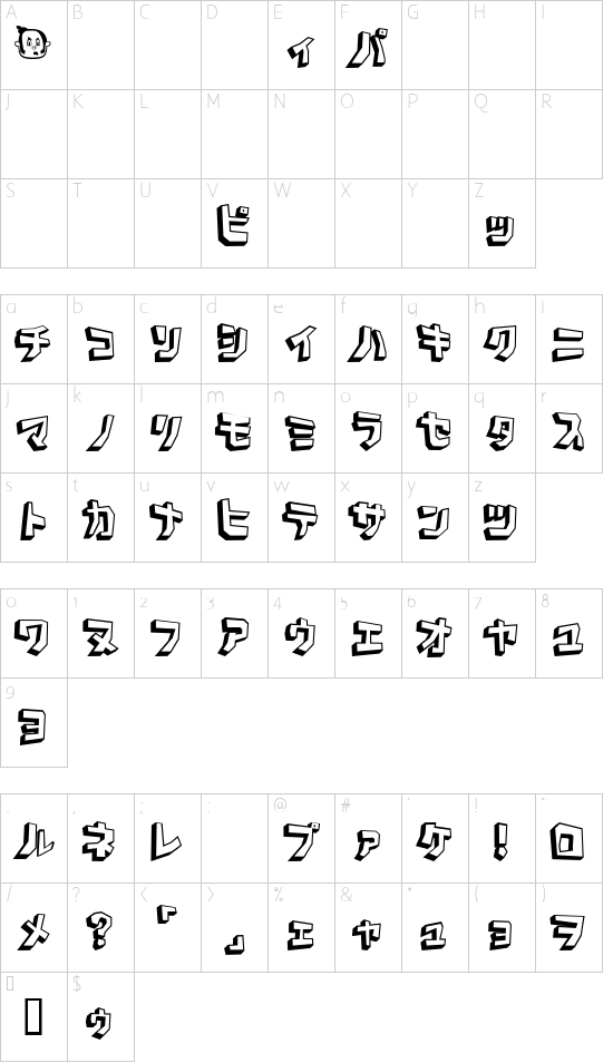 Pavement Character Map