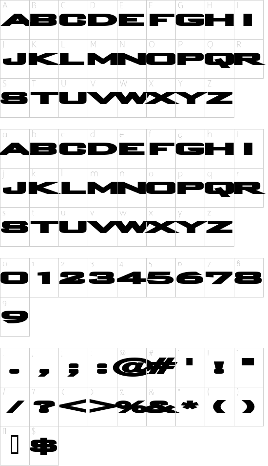 Plain O Matic Character Map