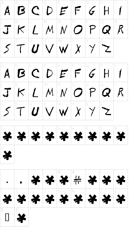 EVOL Character Map