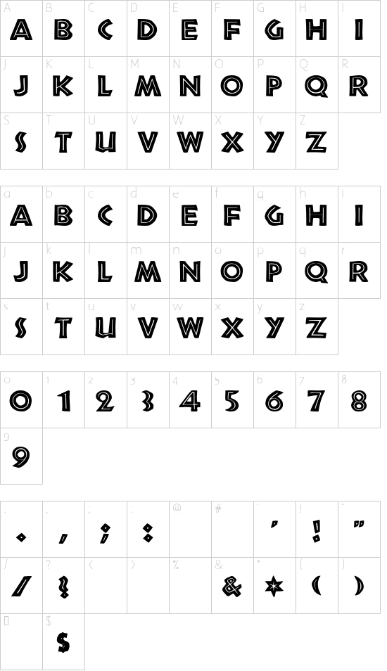 African Character Map